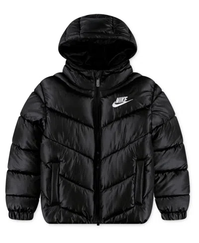 Nike Kids' Boys 4-7 All Day Play Puffer Full Zip Jacket In Black