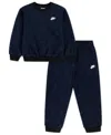 Nike Boys' 4-7 Novelty Crewneck Sweatshirt And Pants, 2-piece Set In Black