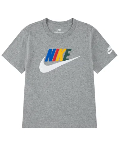 Nike Kids' Boys' 4-7 Club Logo Short-sleeve T-shirt In Gray