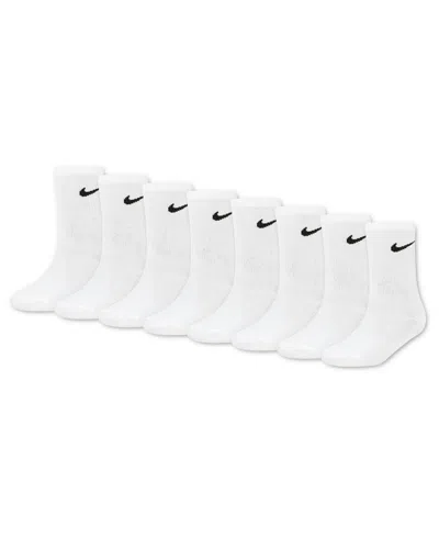 Nike Kids' Boys' 4-7 Crew Socks, 8-pack In White