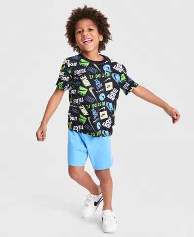 Nike Kids' Boys' 4-7 Printed T-shirt & Shorts 2-piece Set In Multi