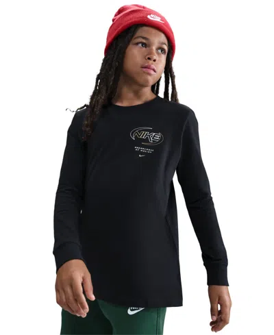 Nike Kids' Boys 8-20 Sportswear Long-sleeve T-shirt In Black