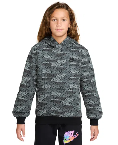 Nike Kids' Boys' 8-18 Sportswear Club Fleece Pull-on Hoodie In Gray