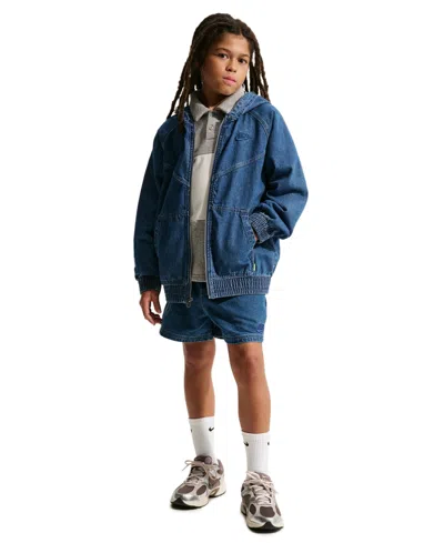 Nike Boys' 8-20 Sportswear Collection Hooded Jacket In Blue