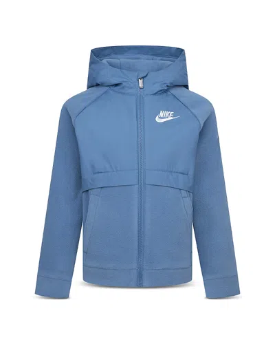 Nike Boys' Aegean Storm Mixed Media Full Zip Hooded Jacket - Littler Kid