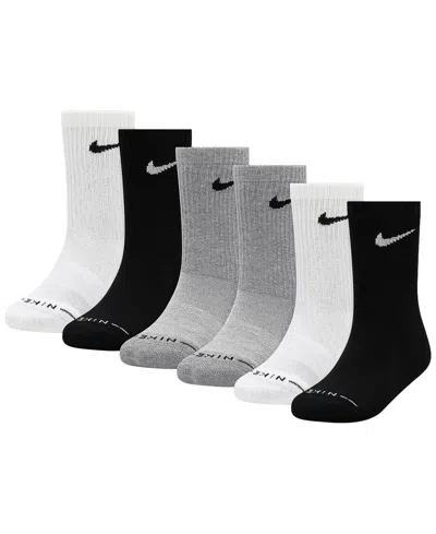 Nike Kids' Boys' And Girls' 4-7 Dri-fit Elevated Crew Socks, 6-pack In Multi