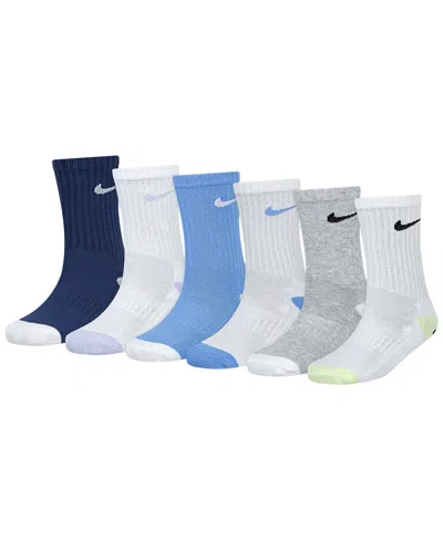 Nike Kids' Boys' And Girls' 4-7 Smiley Dri-fit Crew Socks, 6-pack In Multi