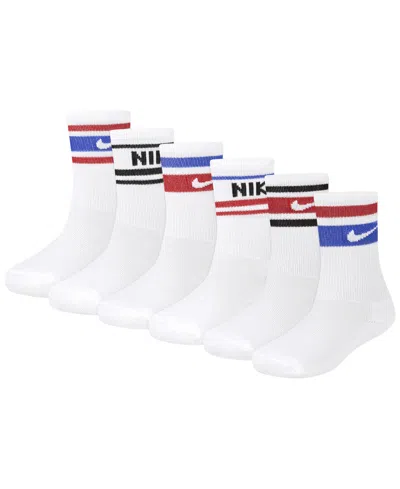 Nike Kids' Boys' And Girls' 4-7 Varsity Cushioned Crew Socks, 6-pack In White