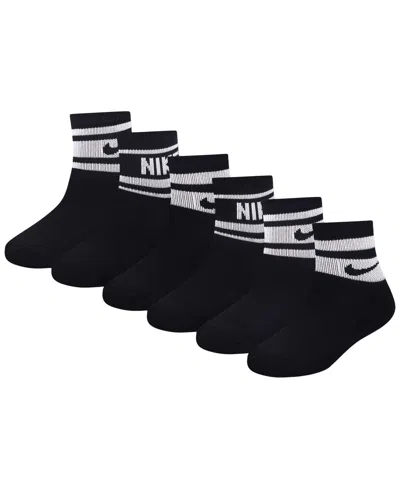 Nike Kids' Boys' And Girls' 4-7 Varsity Cushioned Quarter Socks, 6-pack In Black