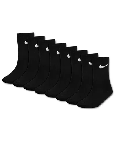 Nike Kids' Boys' And Girls' 5-7 Crew Socks, 8-pack In Black