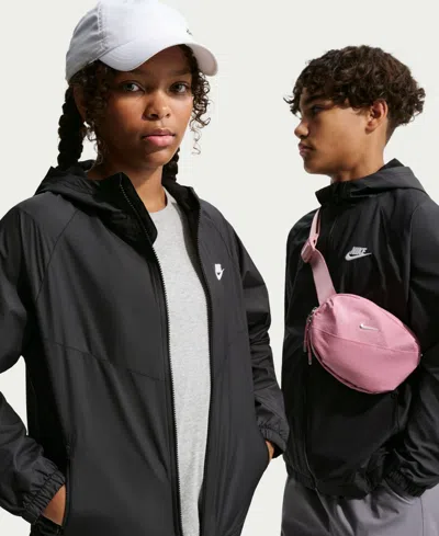 Nike Kids' Boys' And Girls' 7-20 Sportswear Wind Runner Hooded Repel Jacket In Black