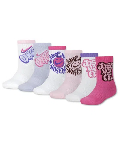 Nike Kids' Boys' And Girls' 7-11 Dri-fit Have A  Day Graphics Crew Socks, 6-pack In Multi