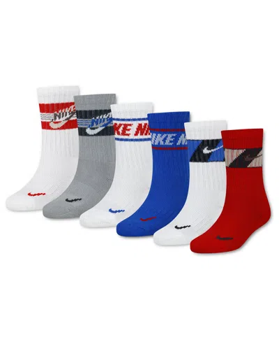 Nike Kids' Boys' And Girls' 7-11 Dri-fit Sport Graphics Crew Socks, 6-pack In Multi