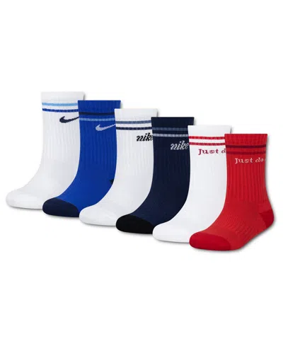 Nike Kids' Boys' And Girls' 7-11 Dri-fit Stripe Crew Socks, 6-pack In Multi