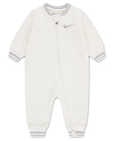 Nike Kids' Boys' And Girls' Readyset. Grow. Long-sleeve Zip-up Coverall In White