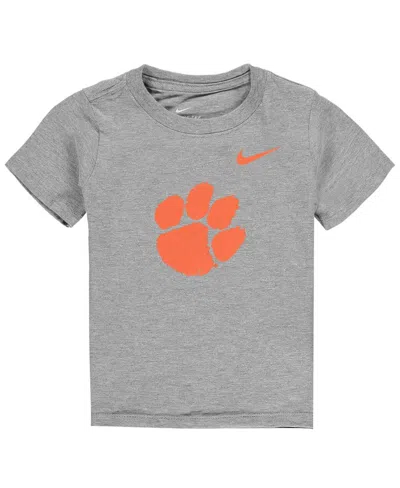 Nike Babies' Boys And Girls Toddler  Heathered Gray Clemson Tigers Logo T-shirt