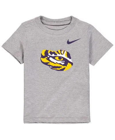 Nike Babies' Boys And Girls Toddler  Heathered Gray Lsu Tigers Logo T-shirt