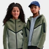 Nike Boys Big Kids Sportswear Tech Fleece Full-zip Hoodie In Green