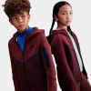 Nike Boys Big Kids Sportswear Tech Fleece Full-zip Hoodie In Red