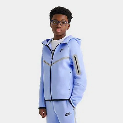 Nike Boys Big Kids Sportswear Tech Fleece Reflective Full-zip Hoodie In Blue