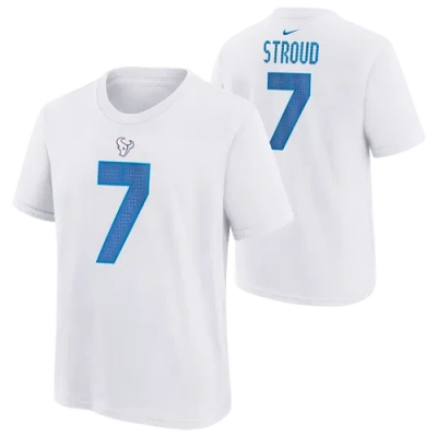 Nike Kids' Boys Cj Stroud Texans Nfl Rival Short Sleeve T-shirt In White
