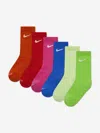 Nike Boys Df Performance Basic Crew Socks Set In Multi