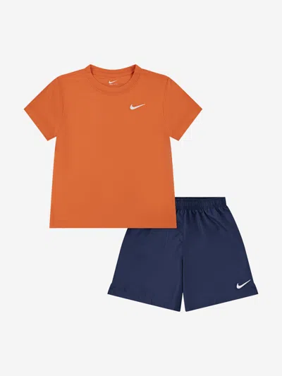 Nike Kids' Boys Dri-fit Woven Short Set In Orange