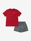 Nike Boys Dri-fit Woven Short Set In Red
