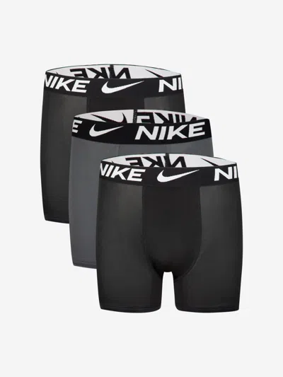 Nike Kids'  Boys Essential Micro 3 Pack Boxer Shorts Set In Black