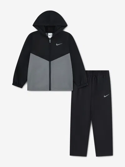 Nike Babies' Boys Full Zip Woven Tracksuit In Black