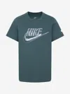 Nike Boys Futura Metallic T-shirt In Green
