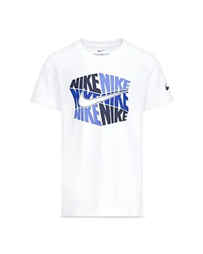 Nike Boys' Hexagon Blocked Graphic Short Sleeve Tee - Little Kid In White