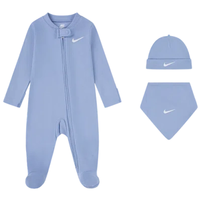 Nike Kids' Boys Infant  3 Piece Coveralls Bib Hat Set In Blue
