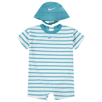 Nike Kids' Boys Infant   Romper With Bucket Hat In Blue