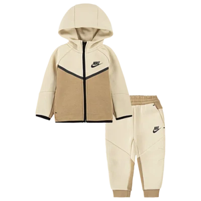 Nike Kids' Boys Infant   Tech Fleece Full-zip Set In Light Khaki