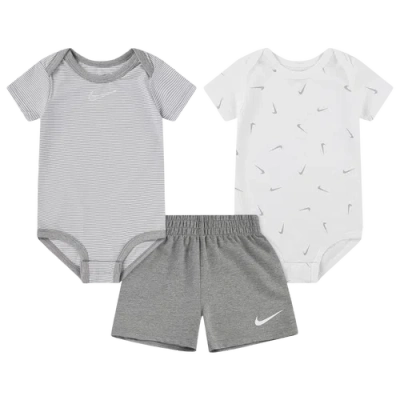 Nike Kids' Boys Infant  Stripe Swooshfetti 3pc Set In Gray