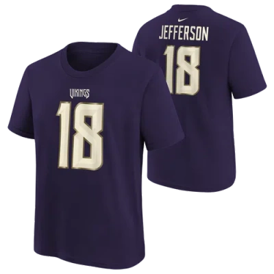 Nike Kids' Boys Justin Jefferson Vikings Nfl Rival Short Sleeve T-shirt In Blue
