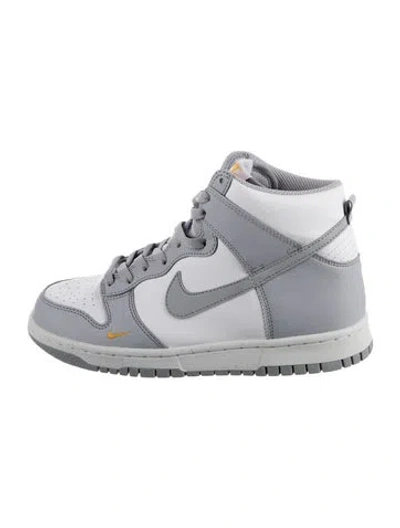 Pre-owned Nike Babies' Boys Leather Pattern Printed Dunk High Gs Sneakers In Grey