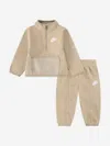 Nike Boys Lifestyle Essential 1/2 Zip Tracksuit In Beige