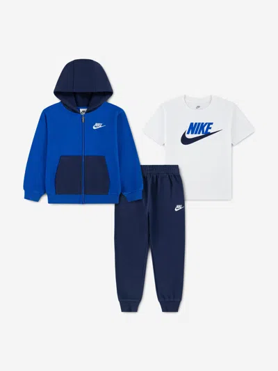 Nike Babies' Boys Lifestyle Hoody Tracksuit In Blue