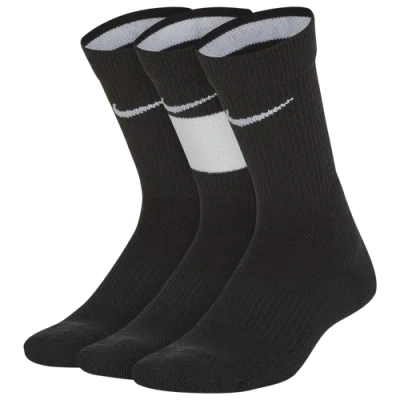 Nike Kids' Boys  3 Pack Elite Crew Socks In Black