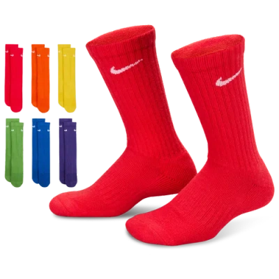 NIKE BOYS NIKE 6 PACK CUSHIONED CREW SOCKS