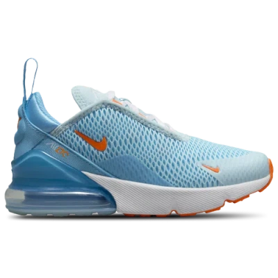 Nike Kids' Boys  Air Max 270 In Glacier Blue/aquarius Blue/orange