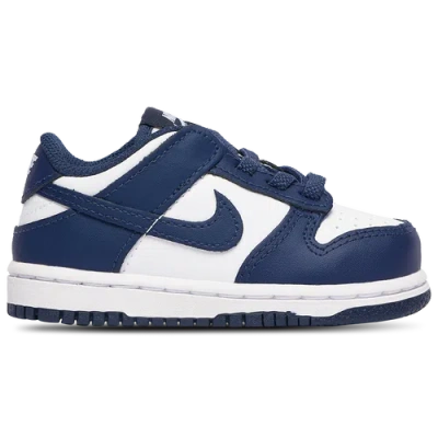 Nike Kids' Boys  Dunk Low In White/white/midnight Navy