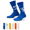 Nike Boys  Everyday Cushion Crew Socks 6 Pack In White/game Royal/safety Orange