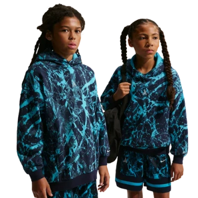 Nike Kids' Boys  Ja Club Fleece Aop Hoodie In Blue