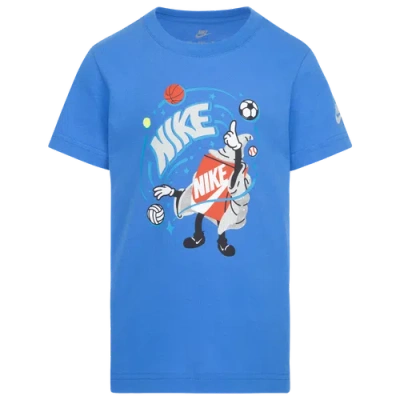 Nike Kids' Light Blue T-shirt For Boy With Logo In Blue/light Photo Blue