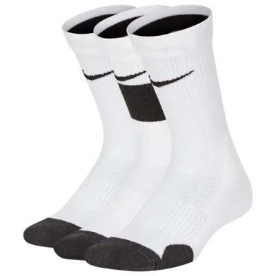 Nike Kids' Boys   3 Pack Elite Crew Socks In White