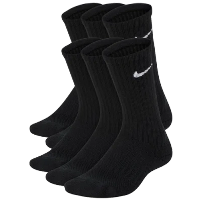 Nike Kids' Boys   6 Pack Cushioned Crew Socks In Black/white