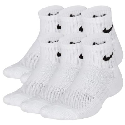 NIKE BOYS NIKE NIKE 6 PACK CUSHIONED QUARTER SOCKS